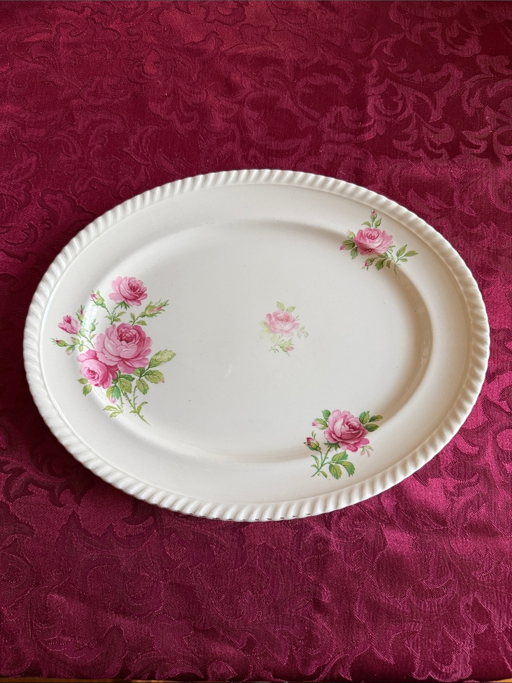 Johnson Bros Old English Miniver Rose serving platter 9.5” x 12.5”